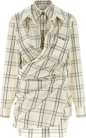 The Attico Multicolour Check Print Shirt Dress