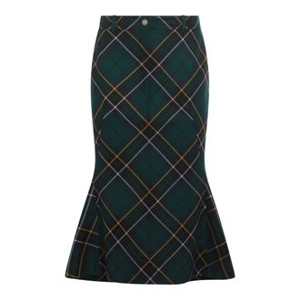 Alexander McQueen Skirts Navy/Green/Yellow-Donna