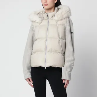 Moose Knuckles Piumino Everest color alabastro in nylon e lana