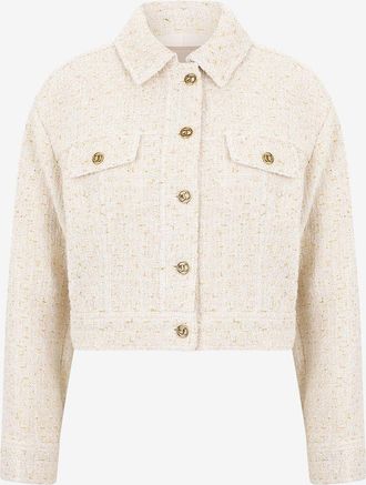 Twinset Kurze Tweedjacke mit Hemdkragen