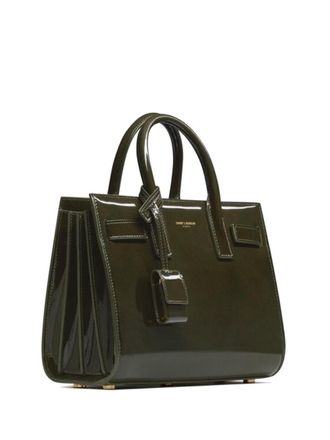Saint Laurent Womens Sac De Jour Nano Bag Green Calfskin Handbags Hand