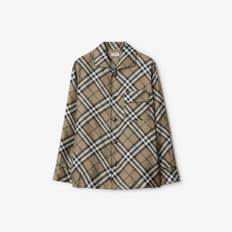 Burberry Check Silk Pyjama Shirt, Size: 02