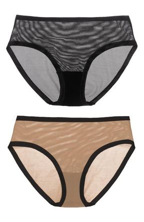 EBY 2-Pack Sheer Panties in Marguax/Black at Nordstrom, Size 2X