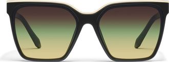 Quay Level Up 60mm Square Sunglasses in Black/pistachio Glow at Nordstrom