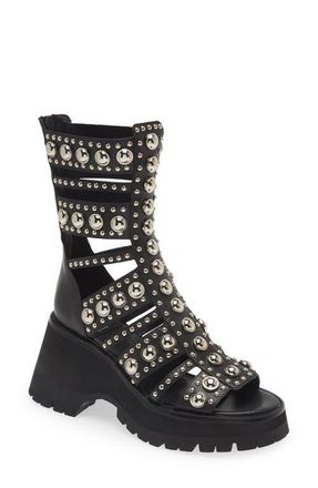 Jeffrey Campbell Expression Platform Gladiator Sandal in Black Silver at Nordstrom, Size 6.5
