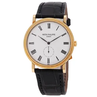 Patek Philippe Pre-owned Pre-owned Patek Philippe Calatrava Mechanical White Dial Mens Watch 5119J-001