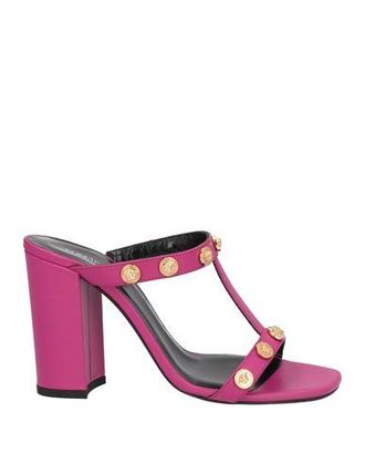 サンダル・ミュール VERSACE Women Sandals 1007717DRA67 1PK4V Pink VERSACE Sandals Crystals Pink Sandal Thongs Slides Heel