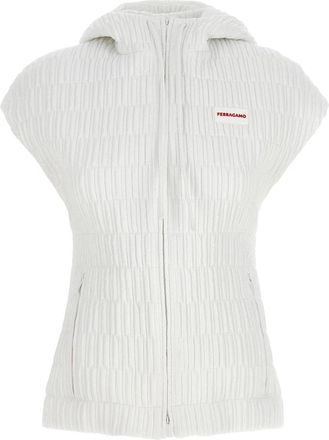 Ferragamo Hooded Vest - Dames - Bodywarmers - Wit - M - Nylon - Jassen