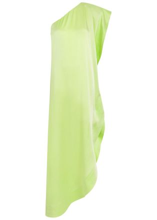Stella McCartney Stella Mccartney Envers One-shoulder Satin-crepe Maxi Dress - Light Green - 42 (UK10 / S)