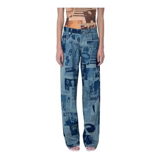 Jean Paul Gaultier Dames, Jeans, Blauw, Maat: W30 Katoen