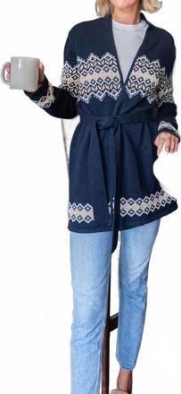 Sail to Sable Tie Front Cardigan In Navy