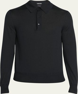 Tom Ford Mens Cashmere-Silk Polo Sweater