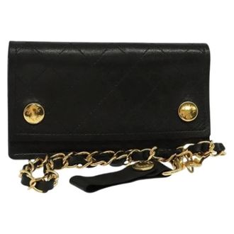 Chanel Pre-owned Clutches, female, Black, Size: ONE SIZE Pre-owned Leather Clutch