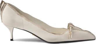Prada 55 mm Antiqued leren pumps - Beige