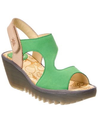 FLY London Leather Wedge Sandal