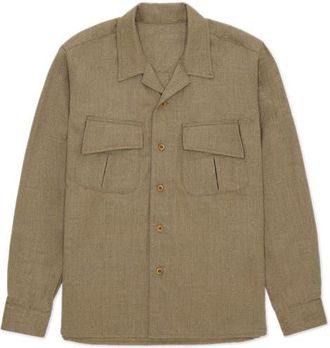 Fortela Fox Virgin Wool Overshirt in Olive at Nordstrom, Size Xx-Large Eu