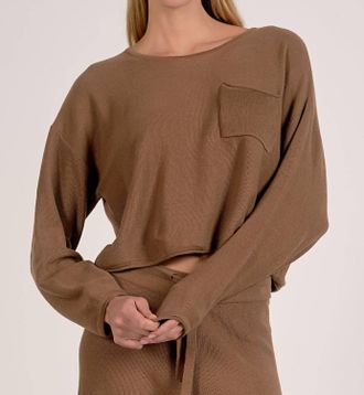 Elan Pocket Front Sweater In Caramel