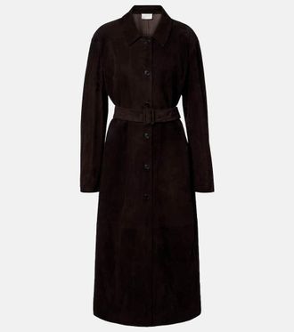 The Row Kendra suede coat