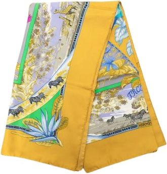Herm&egrave;s Pre-owned Tropiques Scarf - - Pre-owned - Donna - Giallo - ONE SIZE