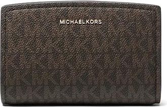Michael Kors Bryant Medium Signature Logo Portemonnee - Dames - Portefeuilles - Bruin - ONE Size - Polyester - Accessoires