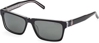 Guess GU00074 Polarized 01R Mens Sunglasses Black Size 55
