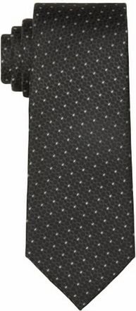 Calvin Klein Mens Flower Dot Slim Woven Tie In Black