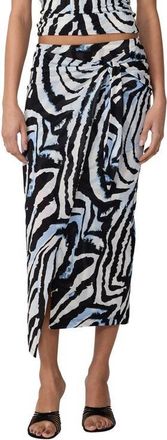 Diane Von F&uuml;rstenberg Bianca Abstract Zebra Print Wrap Front Skirt in Zebra Id Big Mist at Nordstrom, Size X-Large