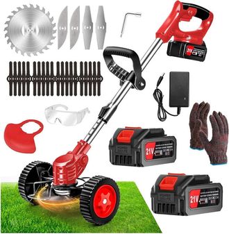 Trade Shop Trade Shop Traesio - Decespugliatore A Batteria 21v Tagliabordi Elettrico Altezza Regolabile Per Giardini