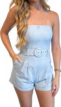 Olivaceous Nicolette Romper In Blue