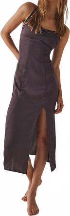 Free People City Cool Midi Slip Dress In Chocolate Merlot