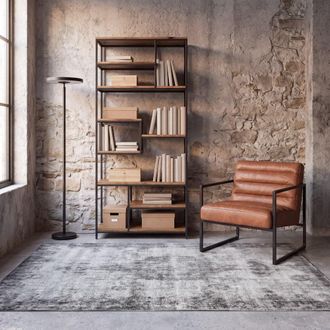 Maisons du monde Estanter&iacute;a industrial de acero negro mate y madera de mango 85 cm