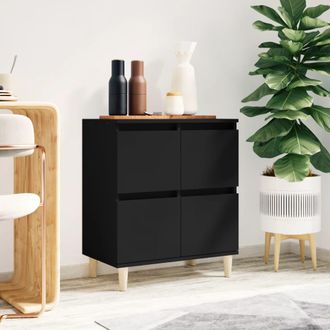 vidaXL Aparador De Madera Contrachapada Negro 60x35x70 Cm Vidaxl