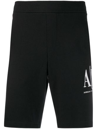 A|X Armani Exchange Shorts sportivi con ricamo - Nero