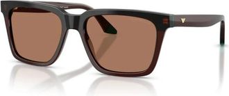 Emporio Armani Vierkante Zonnebril - Heren - Zonnebrillen - Bruin - 55 MM - Accessoires
