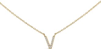 House of Brilliance 10K Gold Diamond Accent A-Z Block Initial Pendant Necklace