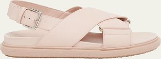 Marni Fussbet Leather Crisscross Sandals