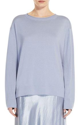 Max Mara Pensile Crewneck Silk & Cotton Sweater in Light Blue at Nordstrom, Size Large