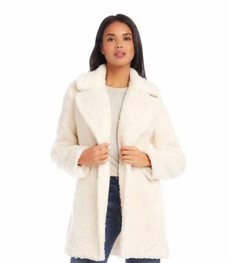 Karen Kane Carmen Sherpa Coat In Cream