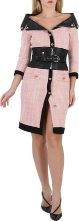 Moschino Pink Two-Tone Belted Minidress, Brand Size 40 (US Size 6)