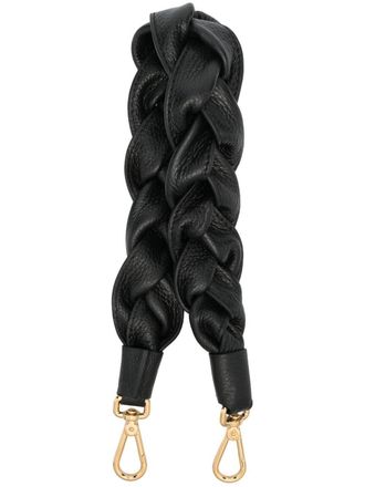 Coccinelle woven leather bag strap - Black