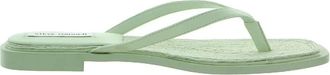 Steve Madden Womens Steve Madden Abela Flip Flops Mint Faux Leather Slip On Sandals ZAP2109