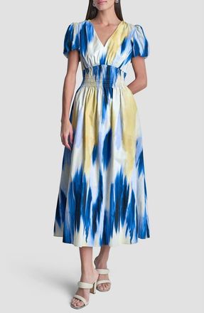 DKNY Abstract Print Cotton Dress in Sunlit Shoreline at Nordstrom, Size X-Small