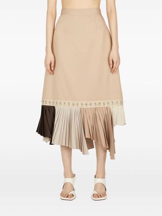 Rokh Verfraaide plooirok - Beige