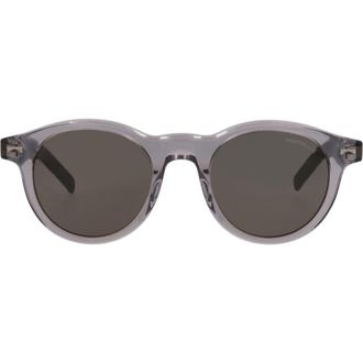 Montblanc 49mm Round Sunglasses in Grey Black Grey at Nordstrom Rack