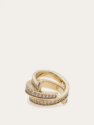 Ferragamo Women Gancini band ring - size 52 Gold