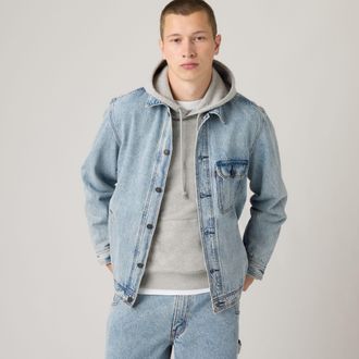 Levi's Walnut Springs Trucker Jacket - Mens - 2XL - Medium Wash / Love Your Friends