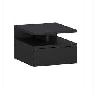 OEM Mesita De Noche De Pared Con Caj&oacute;n 32x35x23 Cm Negra