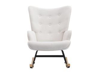VENTE-UNIQUE.COM Sillón balancín poliéster beige