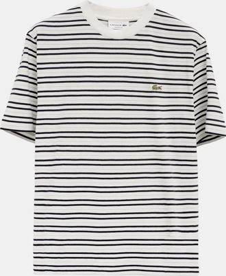 Lacoste Mens Lacoste Mens Stripe Classic Fit T-Shirt - Blackbird/Flour - White - Size: 38