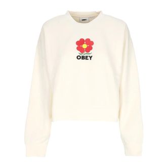 Obey Hoodies & sweatvesten, Dames, Beige, S, Katoen, Amelia Crew Fleece Sweatshirt
